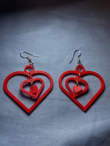pendientes corazón rojo